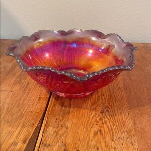 Indiana Glass Heirloom Sunset Carnival Glass Bowl